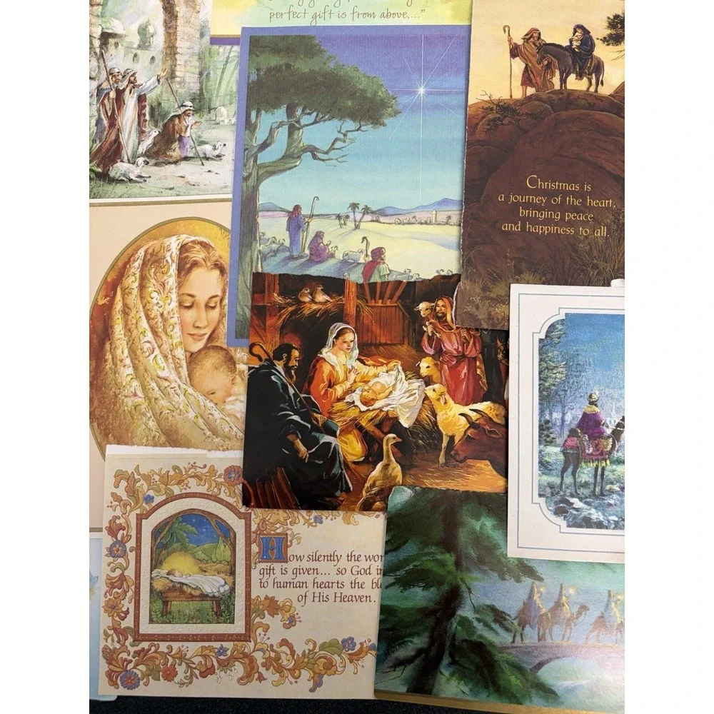 Vintage Christmas Cards Fronts ONLY for Scrapbooking Crafts Decoupage Lot of 50